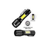 Çift Yönlü Güçlü Şarjlı Led El Feneri 2000 Lumen 6W Cob Led Su Geçirmez Zoomlu