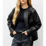 Çift Yönlü Oversize Kapitone Leopar Ceket Leopar - M - L