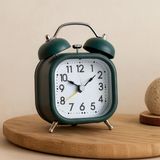 Çift Zilli Metal Kasalı Işıklı Pilli Masa Çalar Saat (8.8 Cm)
