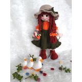 Çiftçi Kız Bebek Amigurumi Organik Oyuncak