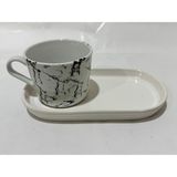 Çiftçiler Sunumlu Tekli Nescafe Fincanı - Beyaz - Siyah