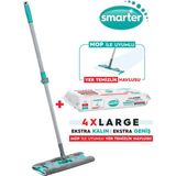 Çiftli Temizlik Seti: Magic Mop ve Yüzey Bezli Paspas Mandallı Hediye - Mercan - Seçenek 1