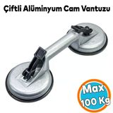 Çiftli Vakumlu Alüminyum Cam Vantuzu Fayans Ahşap Metal Tutucu Taşıma Araba Kaporta Göcük Çektirme