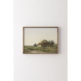 Çiftlik - Ahşap Desenli Çerçeve, Ceviz, 50 x 70