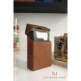Cig Box cigbox Deri Sigara Çantası - (L) Kısa Normal Paket - Aluminyum Kasa - Mıknatıslı Kapak - Sigara Tabakası ,hediye - Kahverengi