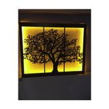 Çığ Tasarım 3D Ağaç Led Işıklı Çerçeveli Ahşap Tablo Lazer Kesim 90X70Cm