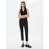 Cigarette Kumaş Pantolon Yüksek Bel Slim Fit