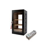 Cigarloong Cigarspa Humidor Gold Mat Elektronik Nemlendiricili 3 Raflı Puro Kutusu - Siyah
