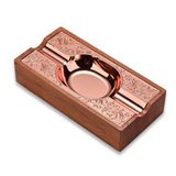 Cigarloong Damascus Ahşap Puro Küllüğü RoseGold 2li
