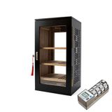 Cigarspa Elektronik Nemlendiricili 3 Raflı Puro Kutusu Humidor Gold Mat Siyah