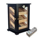 Cigarspa Elektronik Nemlendiricili 3 Raflı Puro Kutusu Humidor Kabinet Siyah