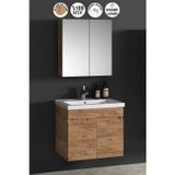 Çiğdem 55 cm Atlantik Çam MDF Seramik Lavabolu Asma Banyo Dolabı Takımı