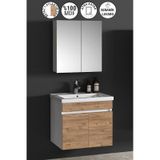 Çiğdem 55 Cm Beyaz-atlantik Mdf Lavabolu Asma Banyo Dolabı Takımı Beyaz - Atlantik Çam