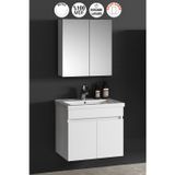 Çiğdem 55 cm Beyaz Balon MDF Seramik Lavabolu Asma Banyo Dolabı Takımı