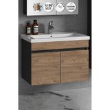 Çiğdem 80 Cm Antrasit Gri Mat-Atlantik Çam Mdf Banyo Alt Dolabı Antrasit - Atlantik Çam