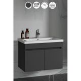 Çiğdem 80 Cm Antrasit Gri Mdf Lavabolu Asma Banyo Alt Dolabı Antrasit - Gri