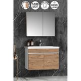 Çiğdem 80 Cm Beyaz-atlantik Mdf Lavabolu Asma Banyo Dolabı Takımı Beyaz - Atlantik Çam