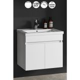 Çiğdem 80 Cm Beyaz MDF Seramik Lavabolu Asma Banyo Alt Dolabı