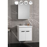 Çiğdem Kulplu 55 cm Beyaz MDF Seramik Lavabolu Asma Banyo Dolabı Takımı