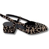 Çiğdem Kundura Bellezza - Leopar Desenli Deri Kadın Topuklu Sandalet - Bellezza - Leopar - 36 - Hayvan Baskı