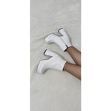 Çiğdem Kundura Çiğdem Beyaz Deri Platform Topuk Kadın Bot - Beyaz - 40 - ST01223-BEYAZ-40