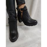 Çiğdem Kundura Çiğdem Gerçek Deri Siyah Bilek Boy Bot (B5) - Siyah - 39 - ST01436-SİYAH-39