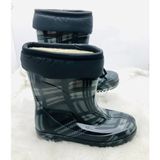 Çiğdem Kundura Çiğdem Içi Tüylü Siyah-Gri Kareli Lastik Çizme - Siyah Gri - 41 - ST01597-SİYAH Gri-41