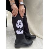 Çiğdem Kundura Çiğdem Mıckey Mouse Lastik Çizme - Siyah-Beyaz-Gri - 37 - ST00615-SİYAH-BEYAZ-GRİ -37 - Siyah - Beyaz Gri