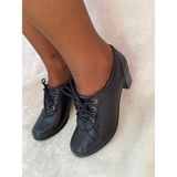 Çiğdem Kundura Çiğdem Siyah Gerçek Deri Bağlı, Topuklu Kadın Bot (Enzo) - Siyah - 40 - ST01589-SİYAH-40