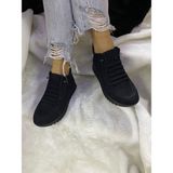 Çiğdem Kundura Çiğdem Siyah Gerçek Nubuk Deri Lastik Bağlı Kadın Bot (Enzo B5) - Siyah - 40 - ST01564-SİYAH-40
