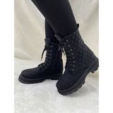 Çiğdem Kundura Çiğdem Siyah Kapitoneli Yanı Fermuarlı Önü Bağlı Postal Bot ( B6 ) - Siyah - 39 - ST00617-SİYAH-39