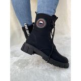 Çiğdem Kundura Çiğdem Yandan Fermuarlı Önden Bağlı Armalı Siyah Postal Bot (Twingo 7255) - Siyah - 38 - ST00726-SİYAH-38
