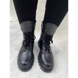 Çiğdem Kundura Çiğdem Yandan Fermuarlı Önden Bağlı Siyah Cilt Postal Bot ( Esf) - Siyah - 40 - ST00606-SİYAH-40