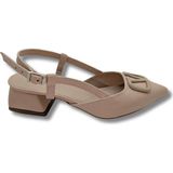 Çiğdem Kundura Delicate - Kadın Sivri Burunlu Arkası Açık Topuklu Ayakkabı - Delicate - Nude - 37