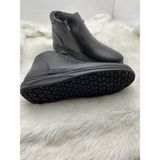 Çiğdem Kundura Içi Kürklü Siyah Gerçek Deri Yanı Çift Fermuarlı Bilek Boy Bot (Gamze 720 ) - Siyah - 41 - ST00822-SİYAH-41