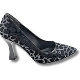 Çiğdem Kundura Zivanta Leopar Desenli Kadın Stiletto - Zivanta - Siyah - 39