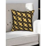 CIGDEMCALISKAN Linesd Punch Nakışlı Kırlent Kılıfı - 40 x 40 cm - Hardal