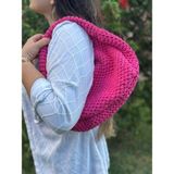 CIGDEMCALISKAN Melina Örgü Kol Çantası - 15 x 40 x 15 cm - Fuşya