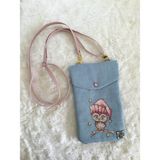 CIGDEMCALISKAN Sleepyowl Çapraz Telefon Çantası - 13 x 20 cm - Açık Mavi