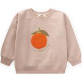 Cigit Bej Sweatshirt Kız Çocuklar İçin Süzene Nakışlı 1-7 Yaş Truvakar Kol - 12 - 18 Ay