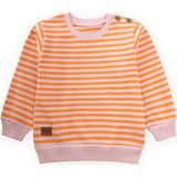 Cigit Çizgili Triko Sweatshirt 0-4 Yaş Pudra Şeftali - 6 - 9 Ay