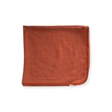 Cigit Dantel İşlemeli Tekkat Müslin Battaniye 100X100 cm +/- 3 cm Rust