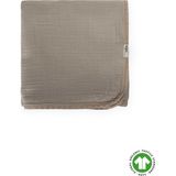 Cigit Dantel İşlemeli Tekkat Organik Müslin Battaniye 100X100 cm +/- 3 cm Vizon - 100 x 100 cm