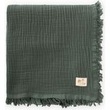 Cigit Dört Kat Püsküllü Organic Müslin Battaniye 80X120 Cm Haki Yeşili - 80 x 120 cm