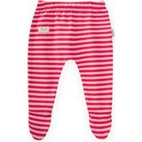 Cigit Kız Çocuk Ayaklı Bebe Pantolon Pudra Mercan Çizgili Yumuşak Dokuma 0-6 Ay - 0 - 3 Ay