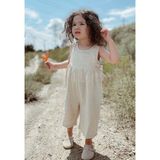 Cigit Kolsuz Bağcıklı Keten Tulum 2-6 Yaş Naturel - 3 - 4 Yaş