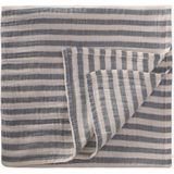 Cigit Naturel Organik Müslin Battaniye 90X100Cm Lacivert Kalın Çizgili - 90 x 100 cm