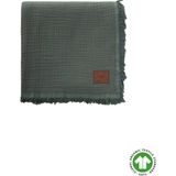 Cigit Organik Müslin Dört Kat Yatak Örtüsü 200X220 cm Haki Yeşil - 200 x 220 cm