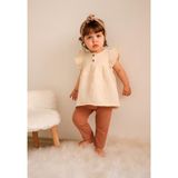 Cigit Oversize Müslin Tunik Taytlı Takım Krem - 6 - 7 Yaş