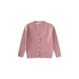 Cigit Saç Örgü Triko Hırka 2-8 Yaş Pudra Pembe